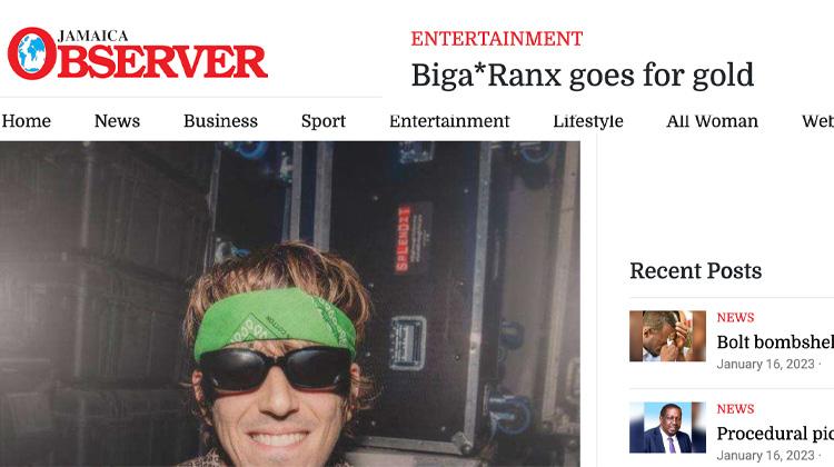 Biga Ranx à la Une du Jamaica Observer