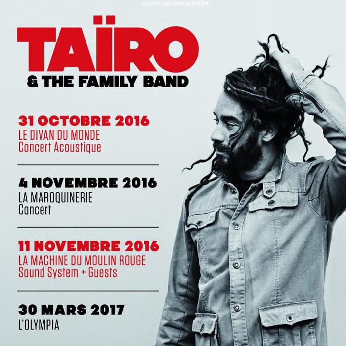 Quatre concerts parisiens pour Taïro !