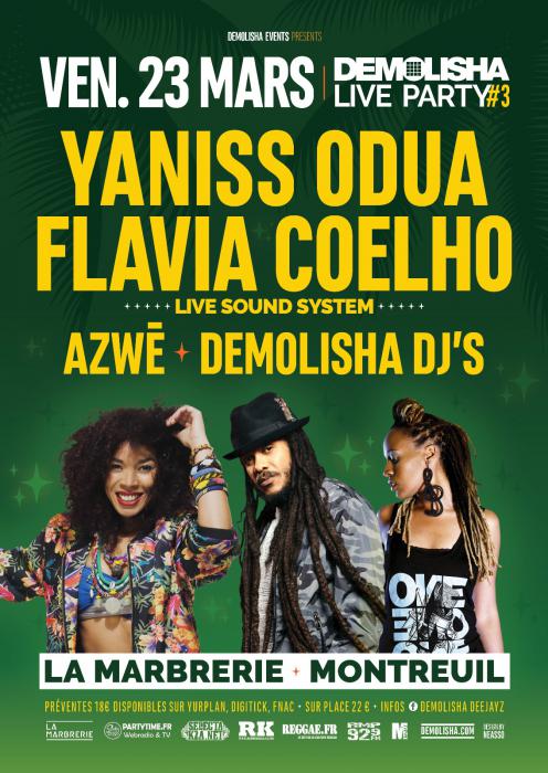 Demolisha Live Party avec Yaniss Odua le 23 mars