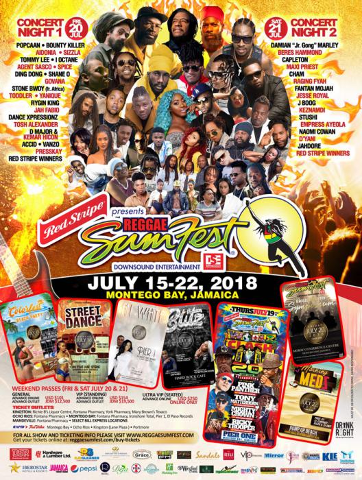 Le Reggae Sumfest dévoile son affiche