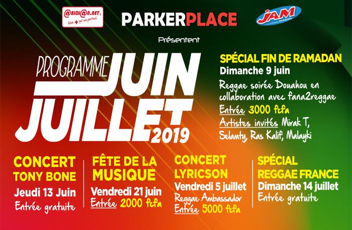 Le programme du Parker Place en juin/juillet à Abidjan