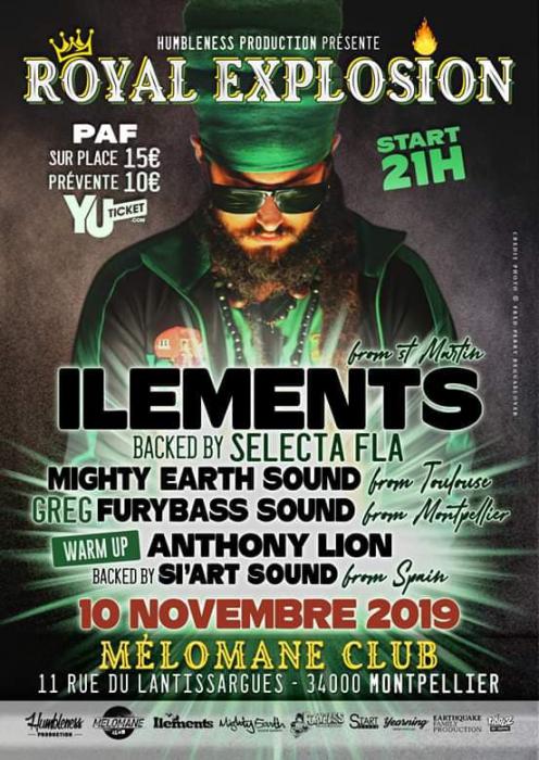 Soirée Reggae Explosion avec Ilements à Montpellier