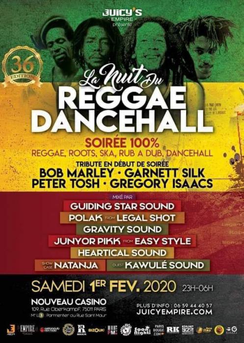 La nuit du reggae dancehall le 1er février à Paris