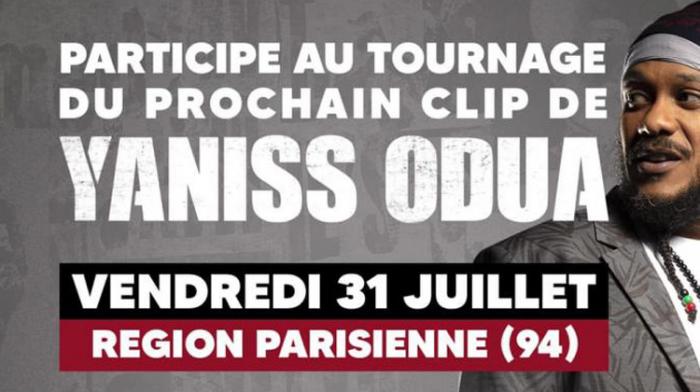 Participez au prochain clip de Yaniss Odua