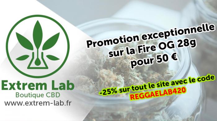 Extrem Lab #CBD: -25% de réduc avec le code REGGAELAB420